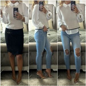 New🍁 Two-in-one winter white chic top